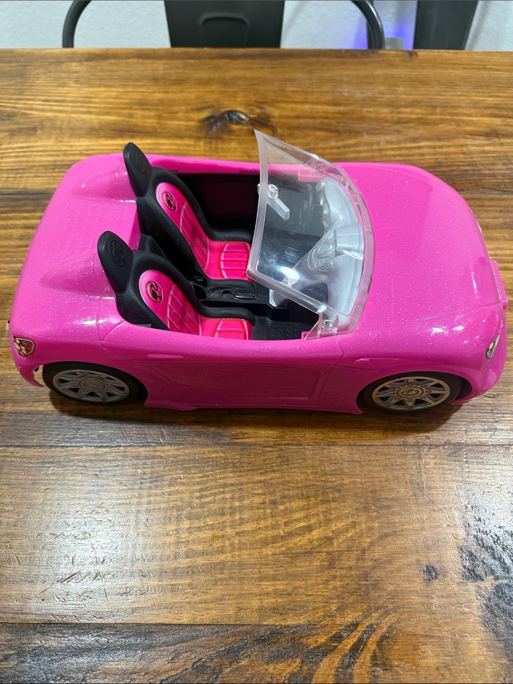 Pink Barbie Sparkle Convertible Toy Car - Kids Toys